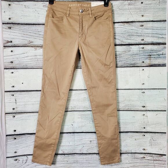 American Eagle Women’s Hi-Rise Jegging Pants 8 Regular 29W Stretch Khaki NWT - Picture 1 of 9